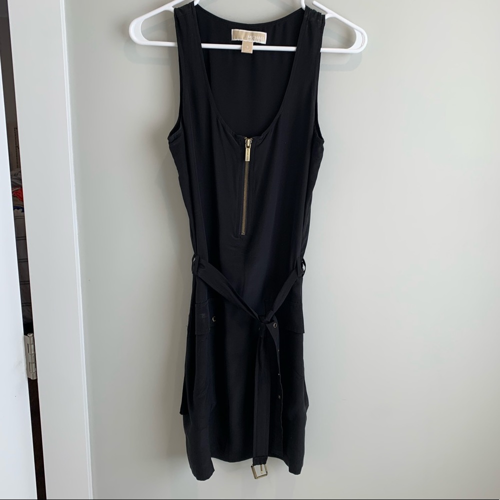 Black Michael Kong’s Sleeveless Dress Belt Waist S